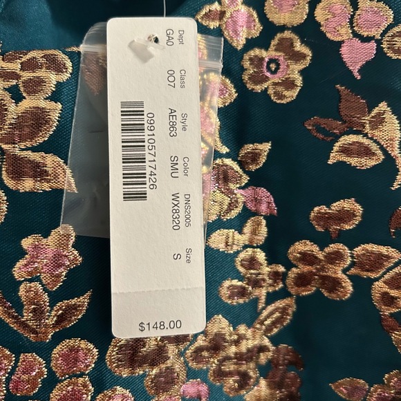 J. Crew Collection Womens Emerald Green Floral Brocade Top Size S $148 - Picture 5 of 7